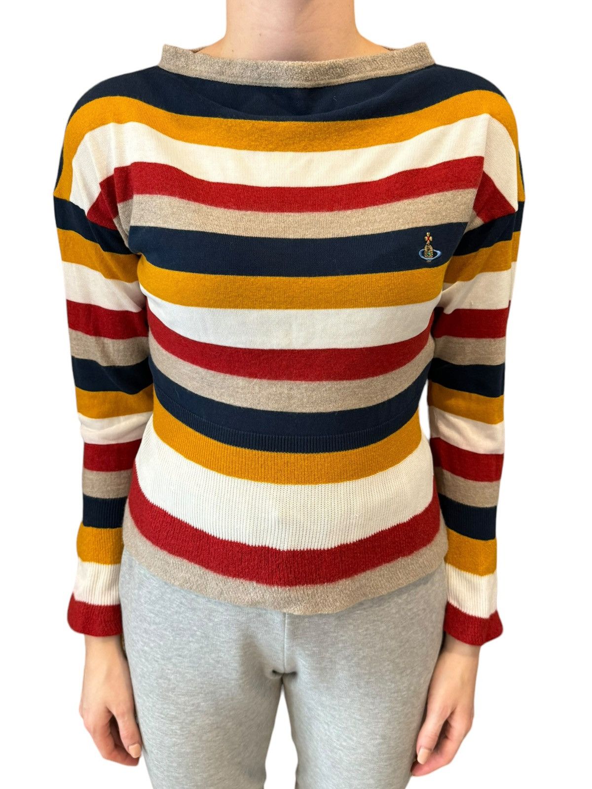 Image of Vivienne Westwood Wool Striped Sweater Pullover Large Xl, Women's