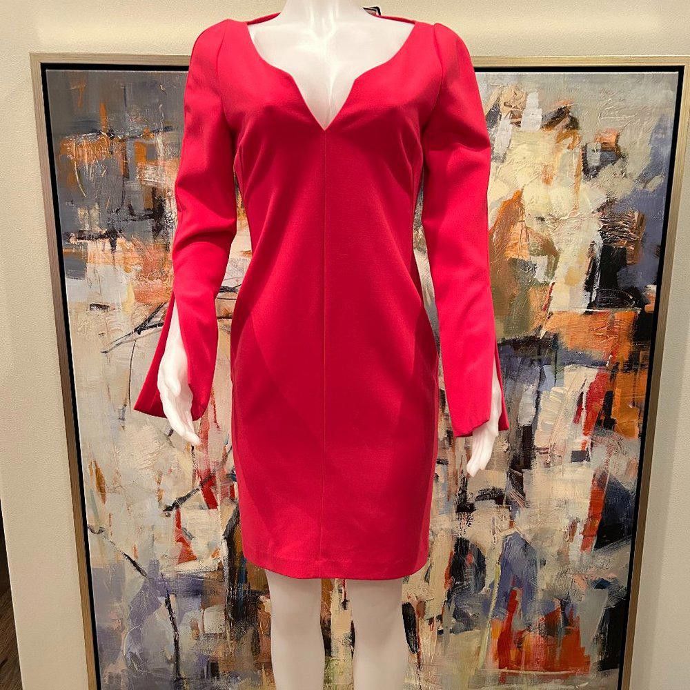 Designer Black Halo Maxwell Sheath Dress in Laguna Pink Size M / US 6-8 / IT 42-44 - 1 Thumbnail