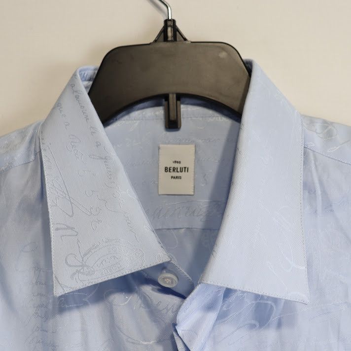 Berluti o1rshd1 Button Up Shirt in Sky Blue Size US M / EU 48-50 / 2 - 2 Thumbnail