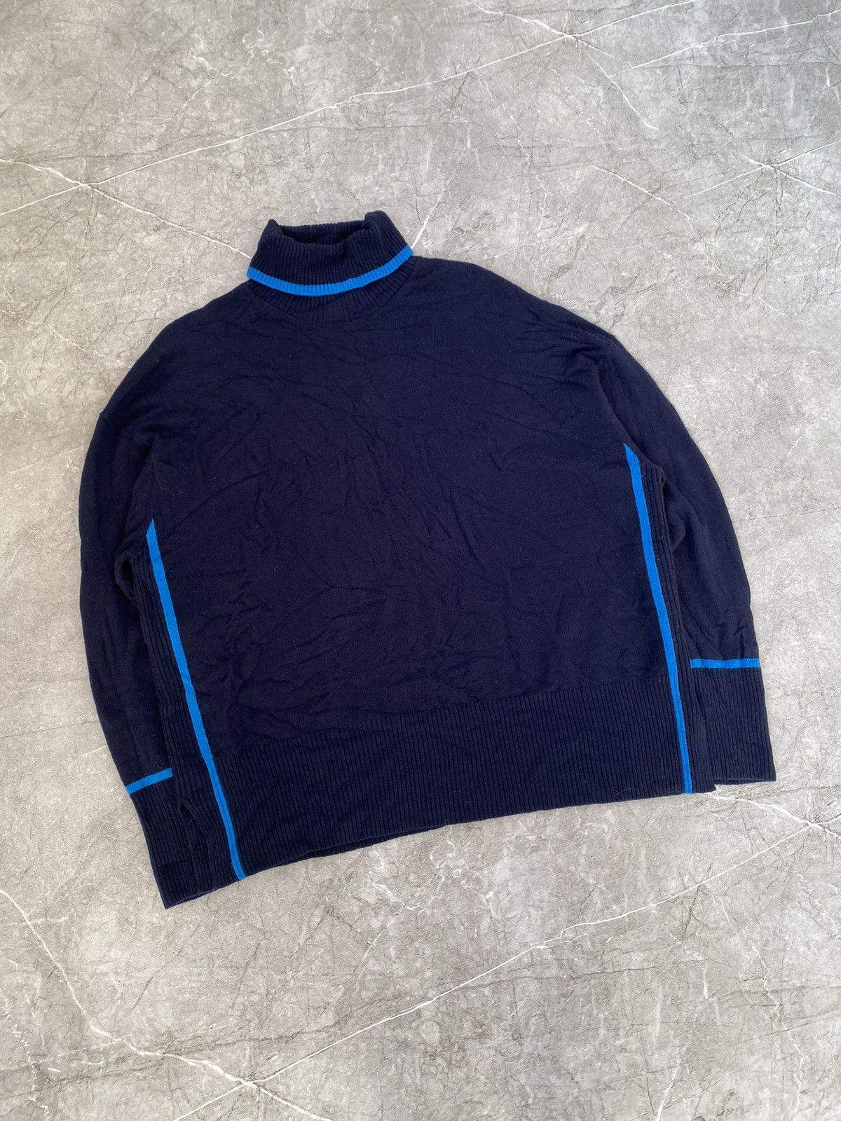 Reiss Rare Reiss Wool Blend Roll Neck Jumper in Navy/Blue Size L Size L / US 10 / IT 46 - 1 Thumbnail