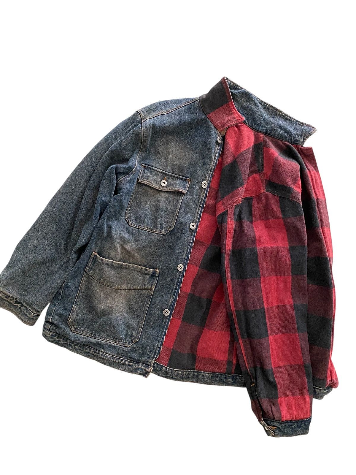 Hysteric Glamour Vintage SIX STAR CHORE DENIM JACKET LINNING PLAID PUNK Size US L / EU 52-54 / 3 - 2 Thumbnail