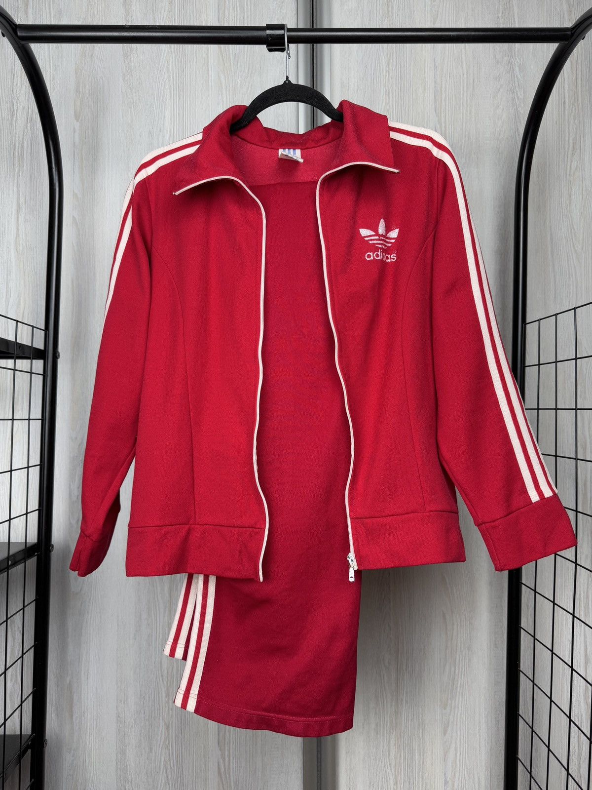 Adidas Adidas Originals Vintage 80s Red Track Suit Jacket Pants Size US XS / EU 42 / 0 - 1 Thumbnail
