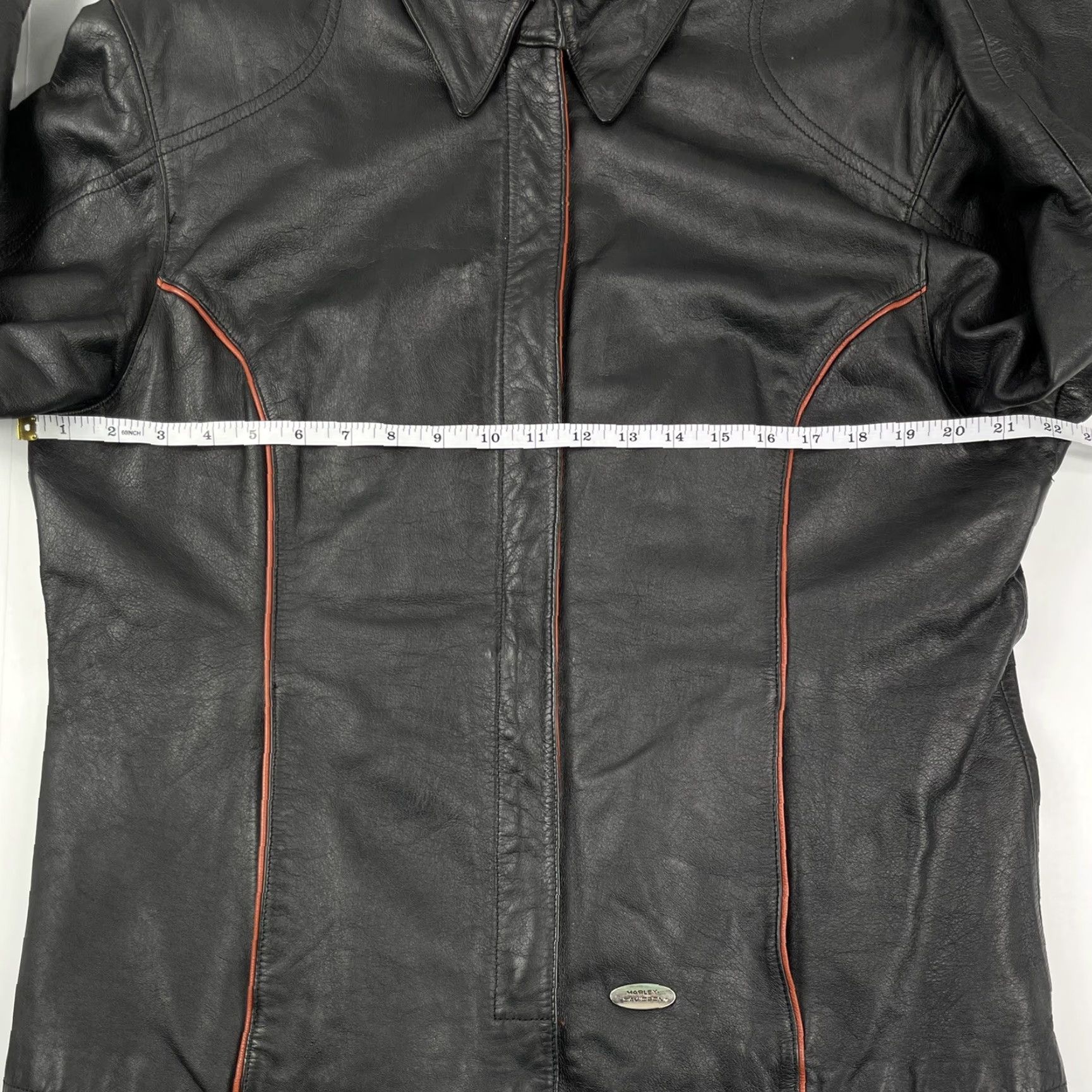Harley Davidson VINTAGE Harley-Davidson Womens Jacket XL Leather 90s Classic Cruiser Embroidered Black Zip Pockets Inner Lining Polyester Wind-Resistant Size XL / US 12-14 / IT 48-50 - 6 Thumbnail