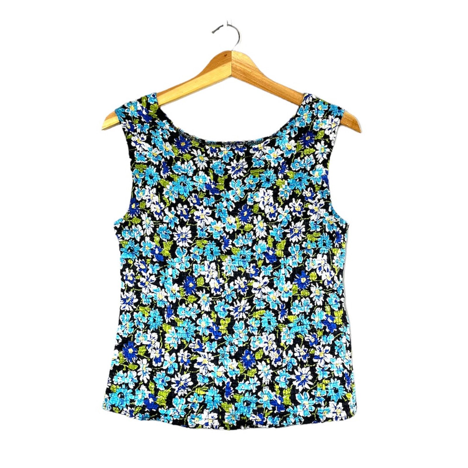 Vintage Blue and Green Floral Casual Corner Y2K Tank Top M Size M / US 6-8 / IT 42-44 - 1 Thumbnail