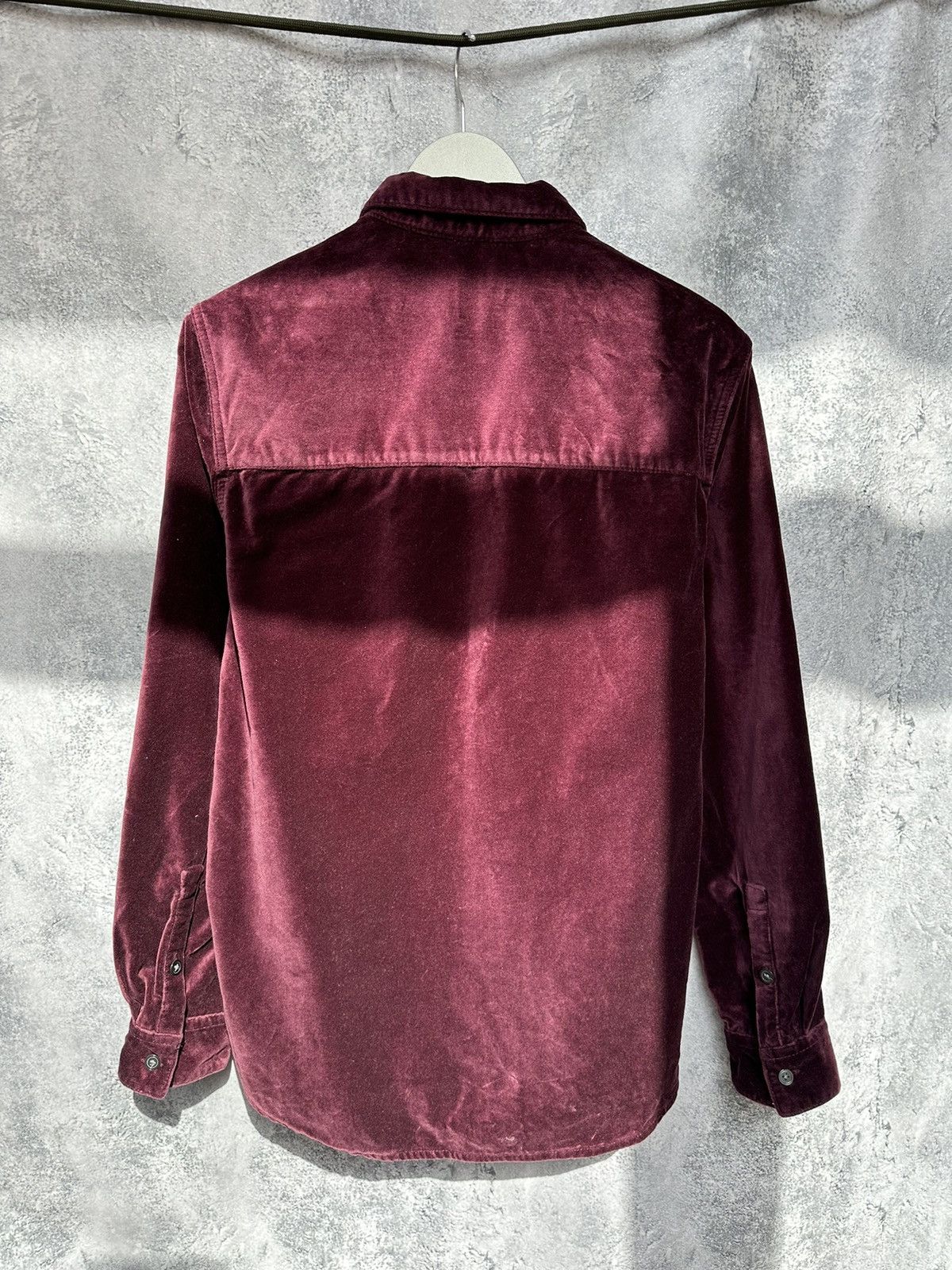H&M H&M Velour Button Up Shirt Long Sleeve Old Money Burgundy Size US S / EU 44-46 / 1 - 3 Thumbnail
