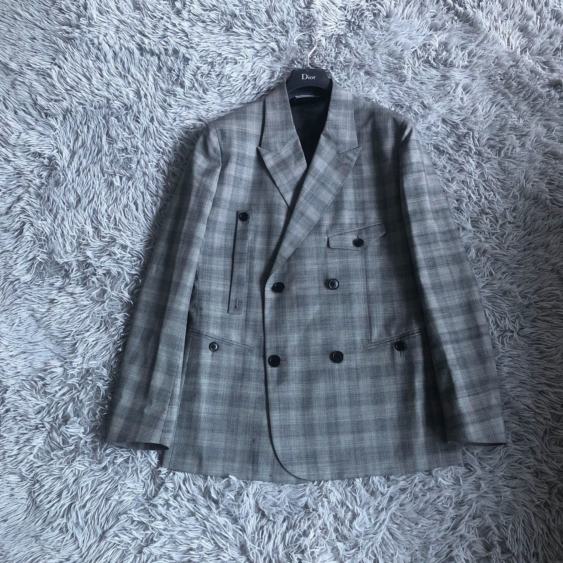 Dior Dior Homme 19SS Houndstooth Wool Blazer Size US L / EU 52-54 / 3 - 1 Thumbnail