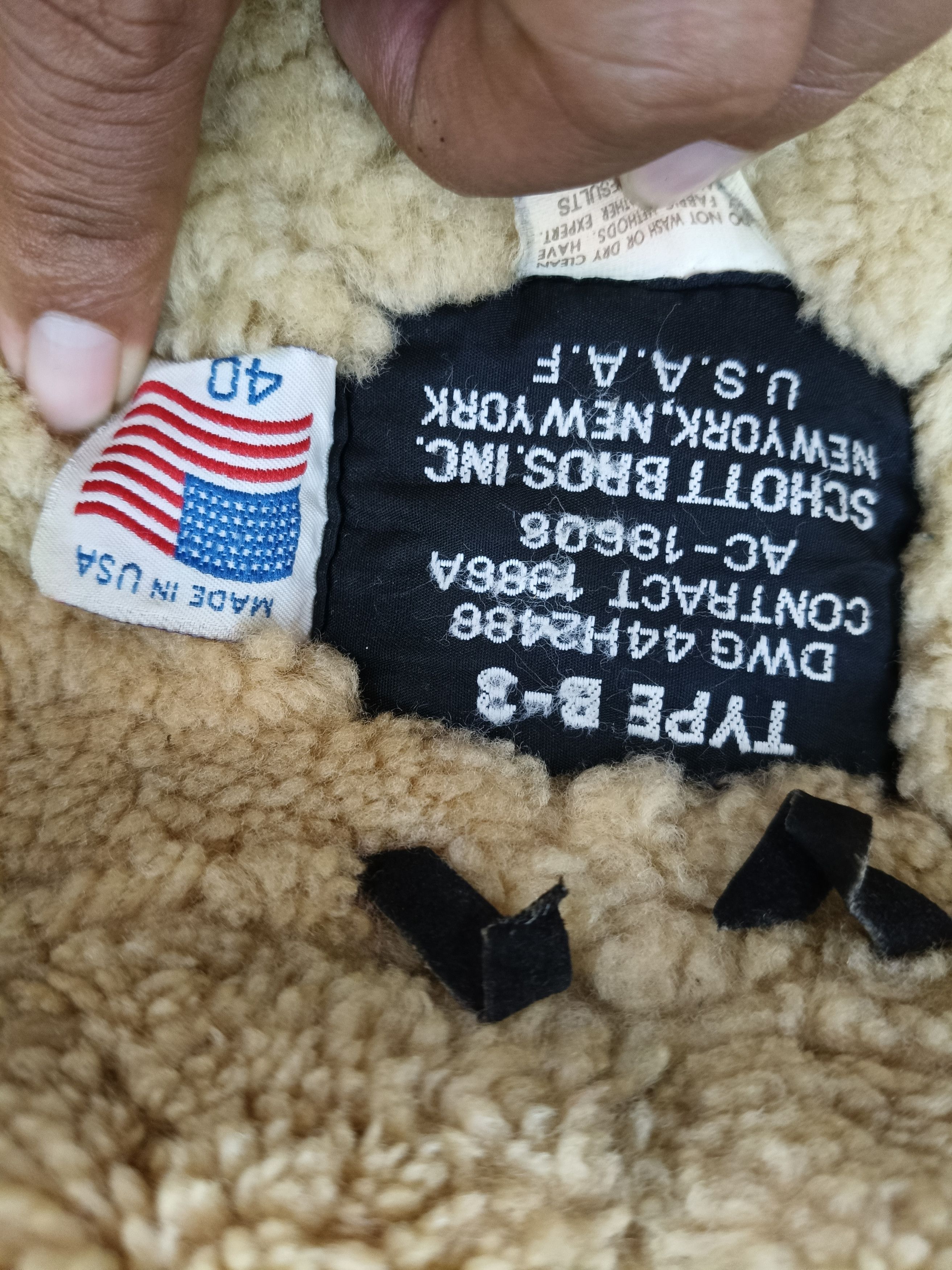 Schott Schott Sheepskin B3 Classic Design Size US M / EU 48-50 / 2 - 18 Thumbnail