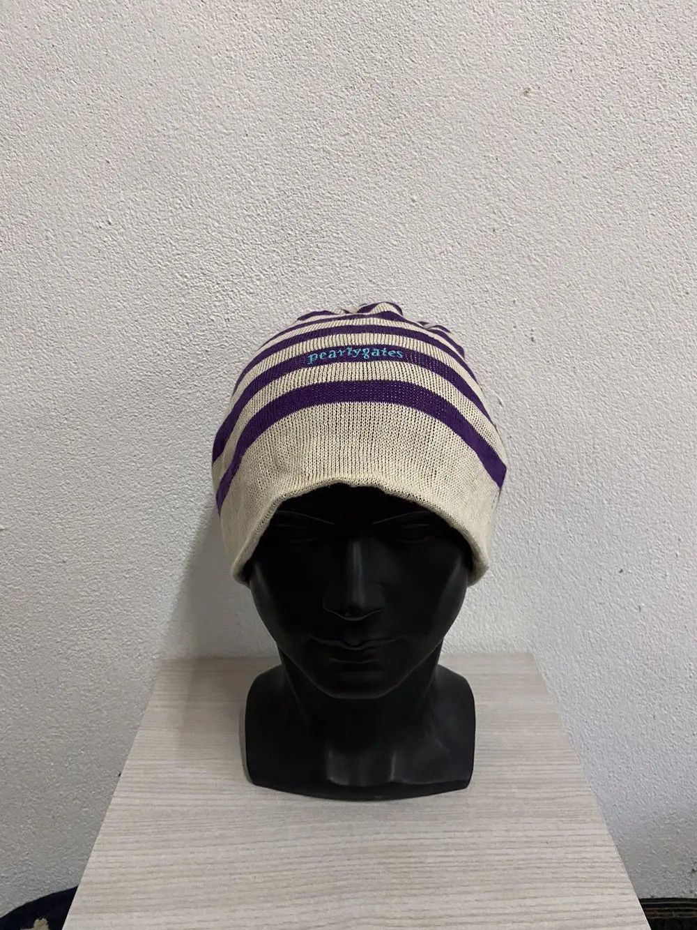 Japanese Brand Pearly Gates Stripe Design Beanie Hat Size ONE SIZE - 3 Thumbnail