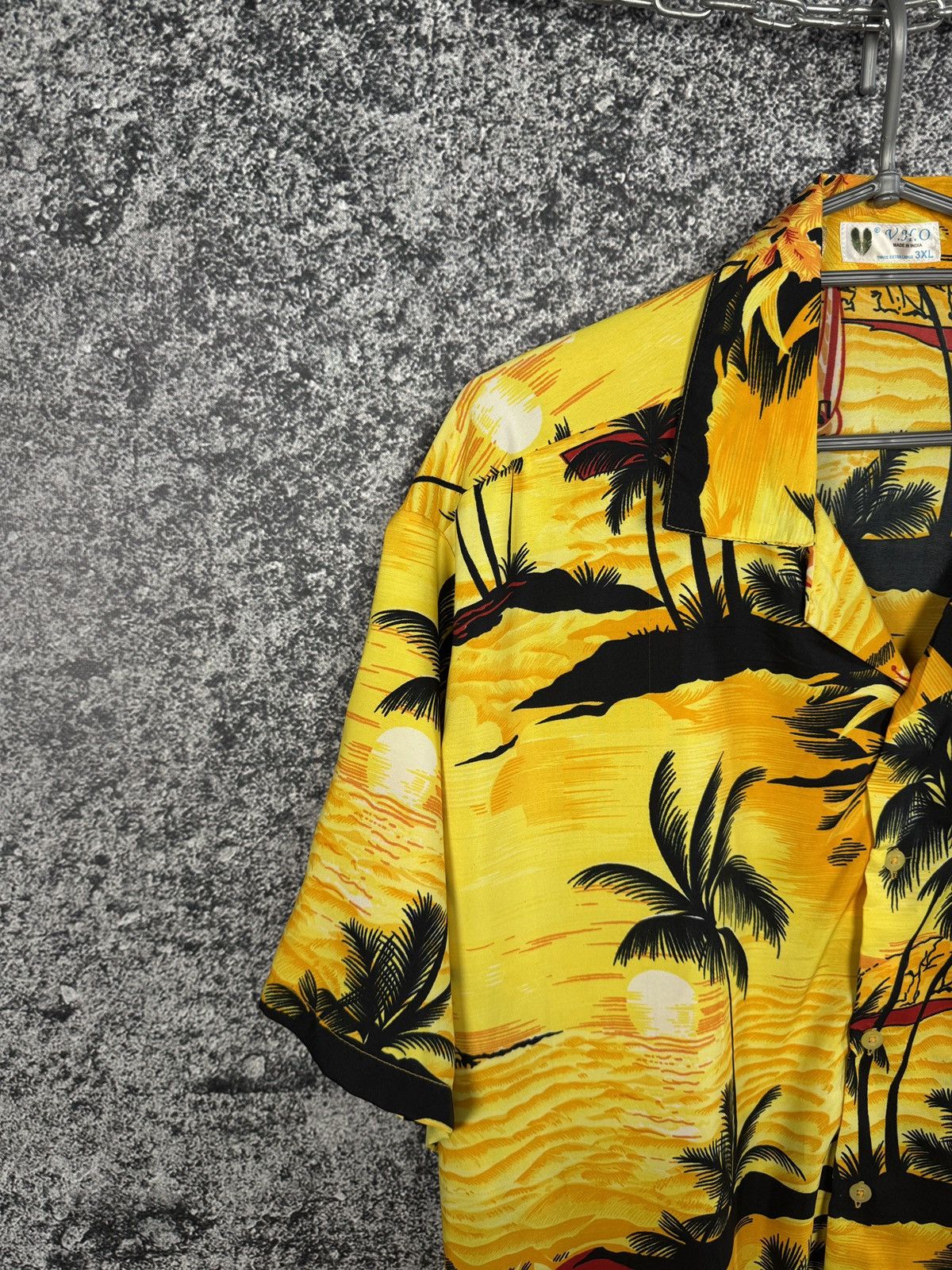 Vintage Hawaiian Shirt Tropical Sunset Palm Tree Aloha Camp Collar Size US XXL / EU 58 / 5 - 3 Thumbnail