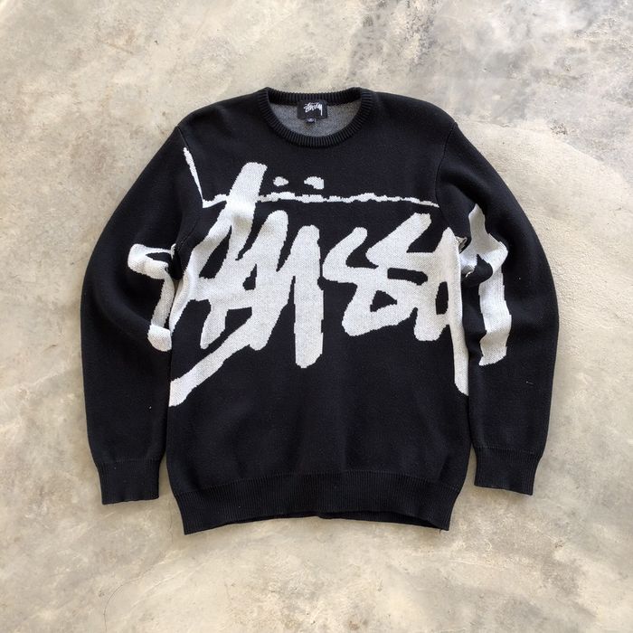 Stussy STUSSY Big Sign Logo Knitwear Grailed