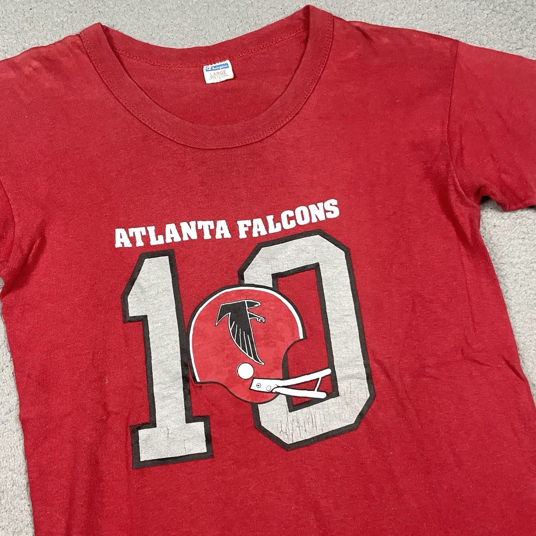 Champion VINTAGE Atlanta Falcons Champion T Shirt L Men Red 1970s Graphic Tee Sportswear/Beach Size US L / EU 52-54 / 3 - 2 Thumbnail