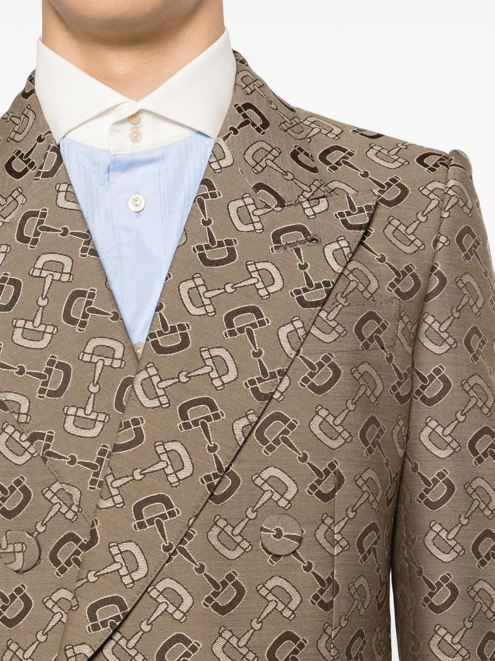 Gucci o1s1wg110225 Formal Heritage Jacket in Beige/Brown Size US L / EU 52-54 / 3 - 5 Thumbnail