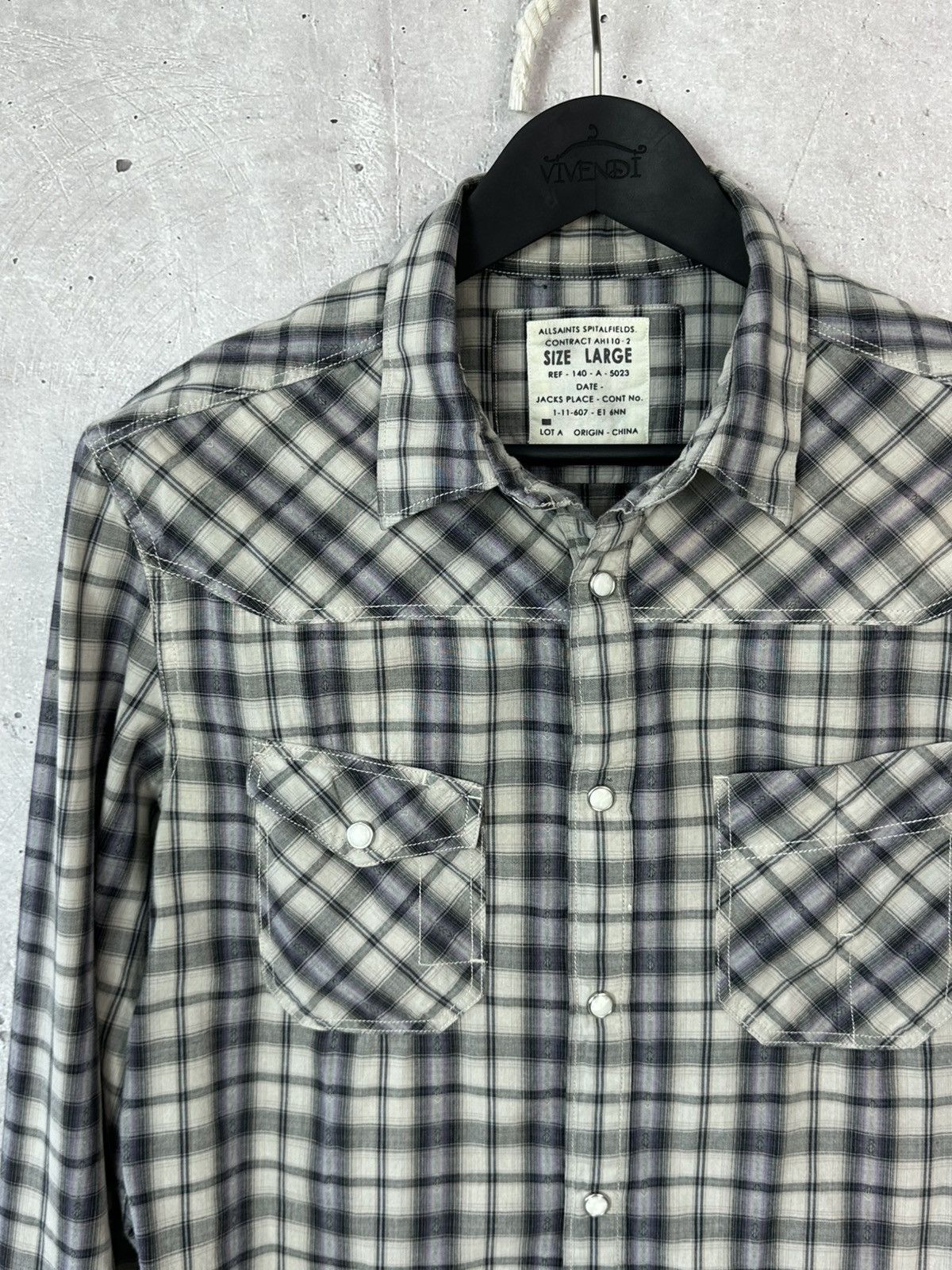 Allsaints × Vintage All Saints Parson Check Long Sleeve Cotton Men’s Shirt Size US L / EU 52-54 / 3 - 4 Thumbnail