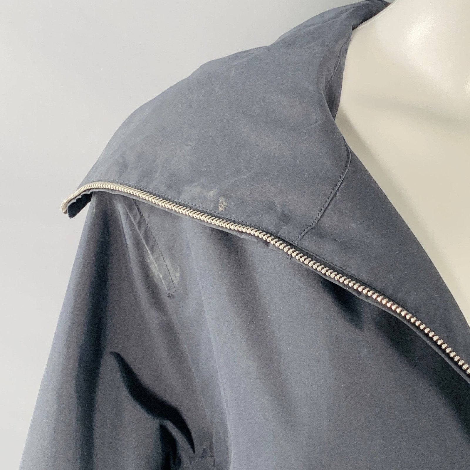 Jil Sander JIL SANDER Size XS Navy Polyester Hooded Zip Up Coat Size XS / US 0-2 / IT 36-38 - 8 Thumbnail