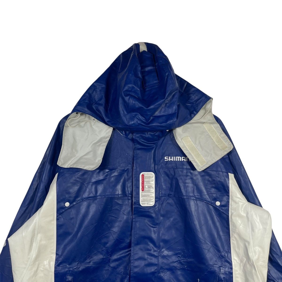 Vintage Shimano Waterproof Fishing Jacket Blue White Hooded Outdoor Size US XL / EU 56 / 4 - 2 Thumbnail