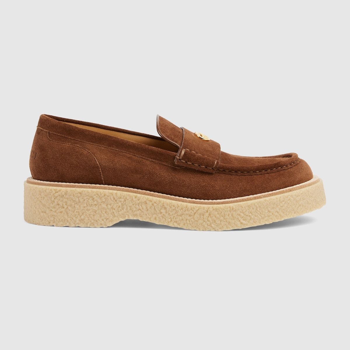 o1s1wg110425 Men's Loafers With Interlocking G in Brown