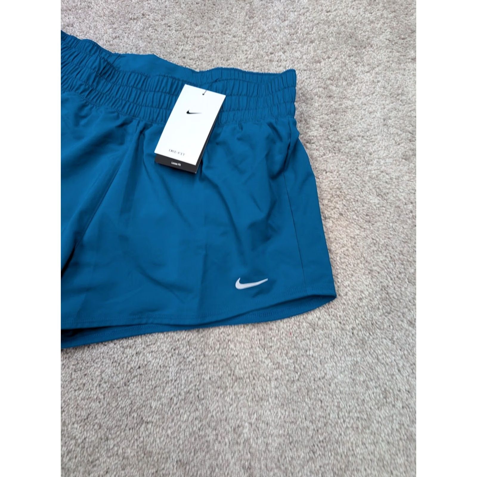Nike Nike Dri-FIT Shorts Womens Medium Blue Running Training Lined Elastic Waist Size 32" / US 10 / IT 46 - 2 Thumbnail