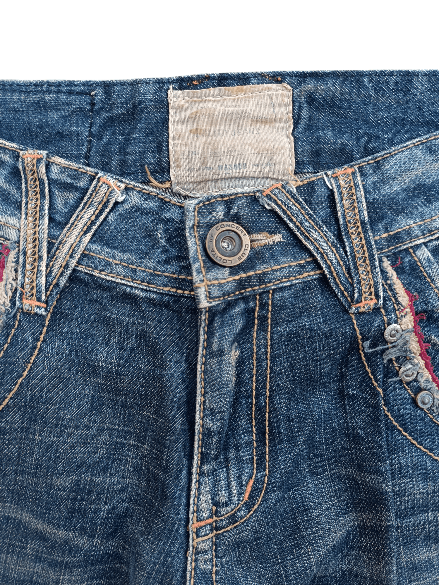 Japanese Brand Lolita Jeans Rusty Wash Whiskers Faded Denim E017 Size US 34 / EU 50 - 13 Thumbnail