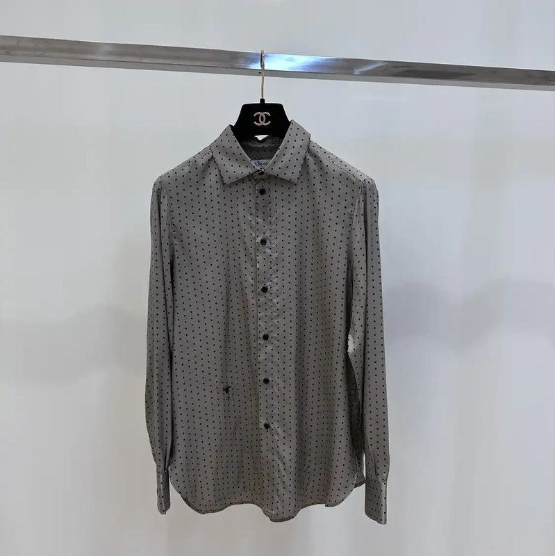 Dior Dior Gray Polka Dot Shirt for Women 0089 Size M / US 6-8 / IT 42-44 - 1 Thumbnail