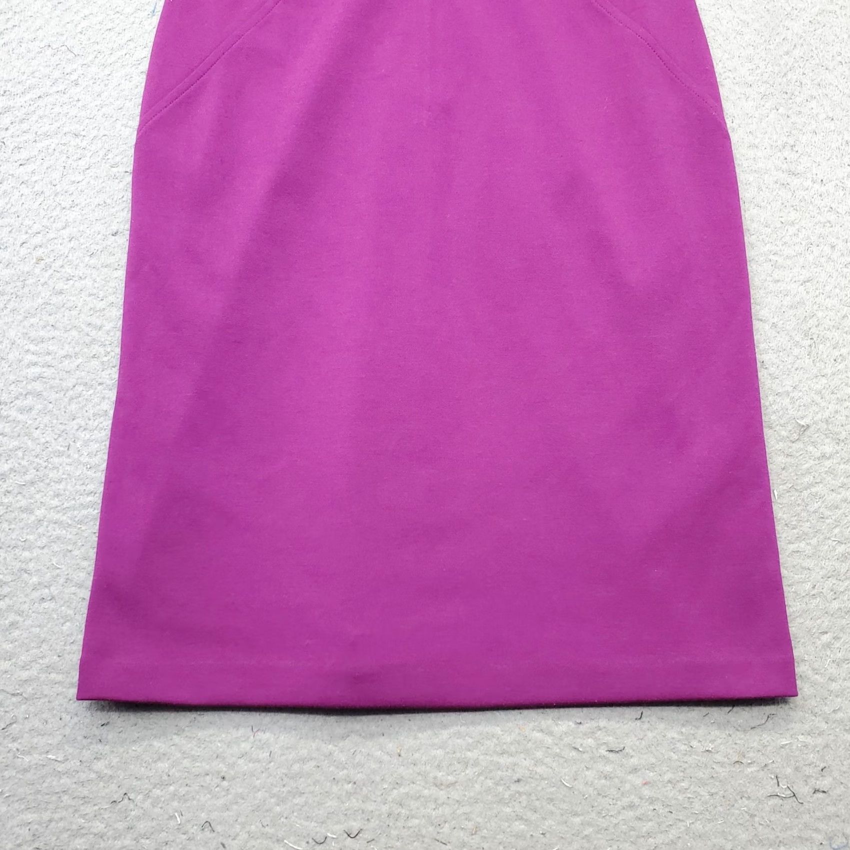 Vintage Ivanka Trump Sheath Dress Women 4 Purple Round Neck Criss Cross Back Zip Sleeveless Midi 2010s Womens Size S / US 4 / IT 40 - 4 Thumbnail