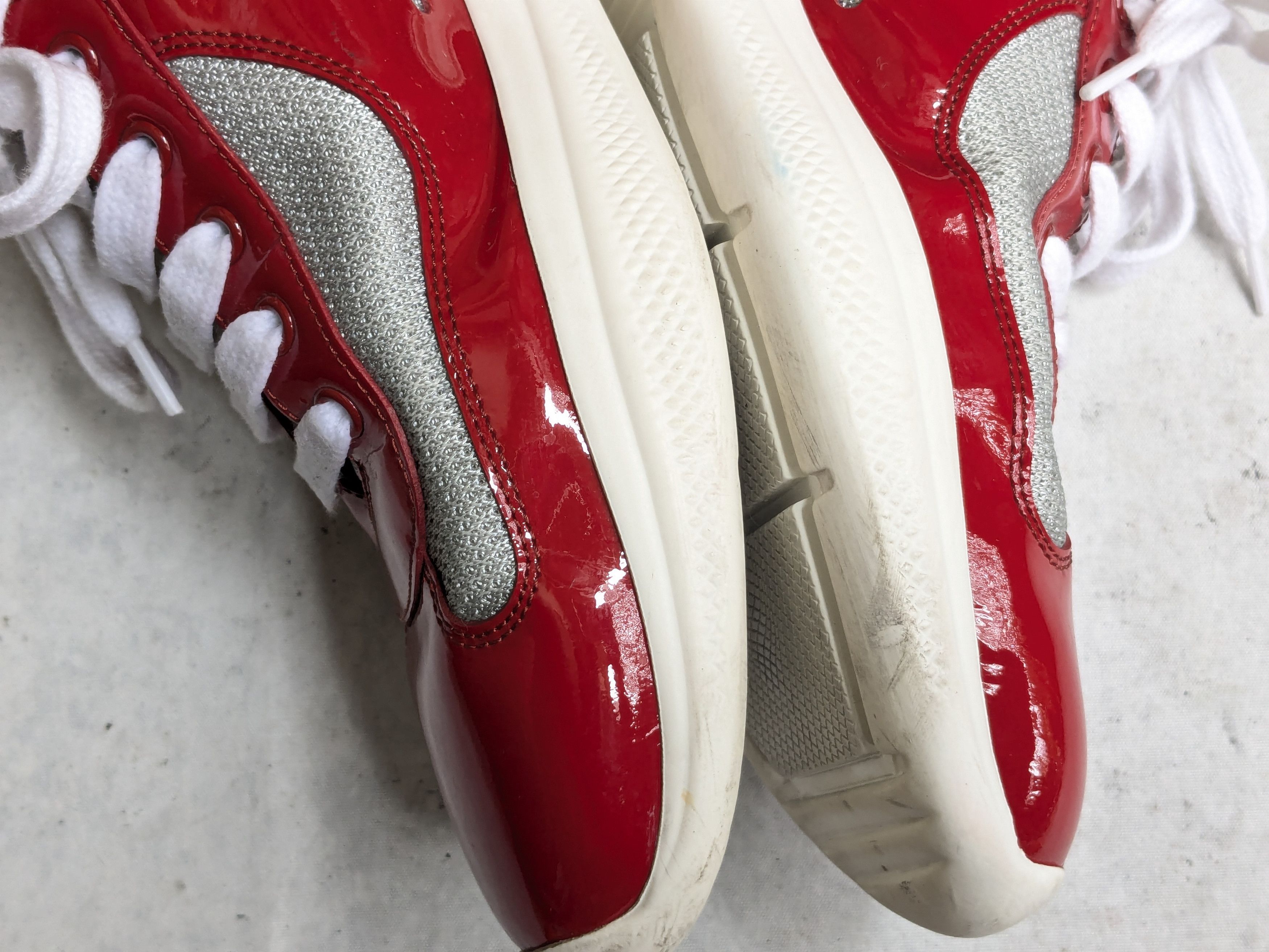 Prada Prada America's Cup Sneakers Red Patent Leather 12 Low Top Size US 12 / EU 45 - 8 Thumbnail