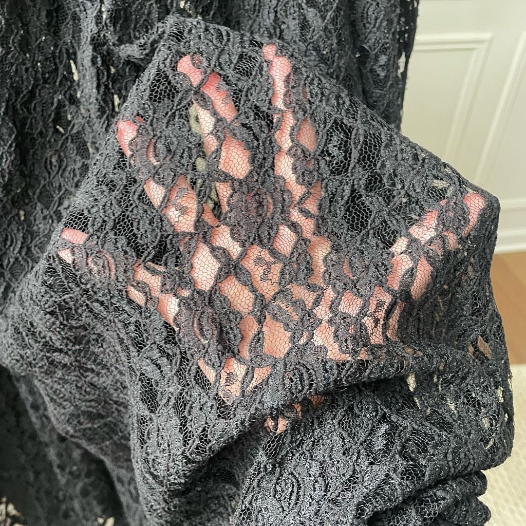 Express Vintage Express Tricot Sheer Black Lace Midi Skirt S Size 26" / US 2 / IT 38 - 4 Thumbnail