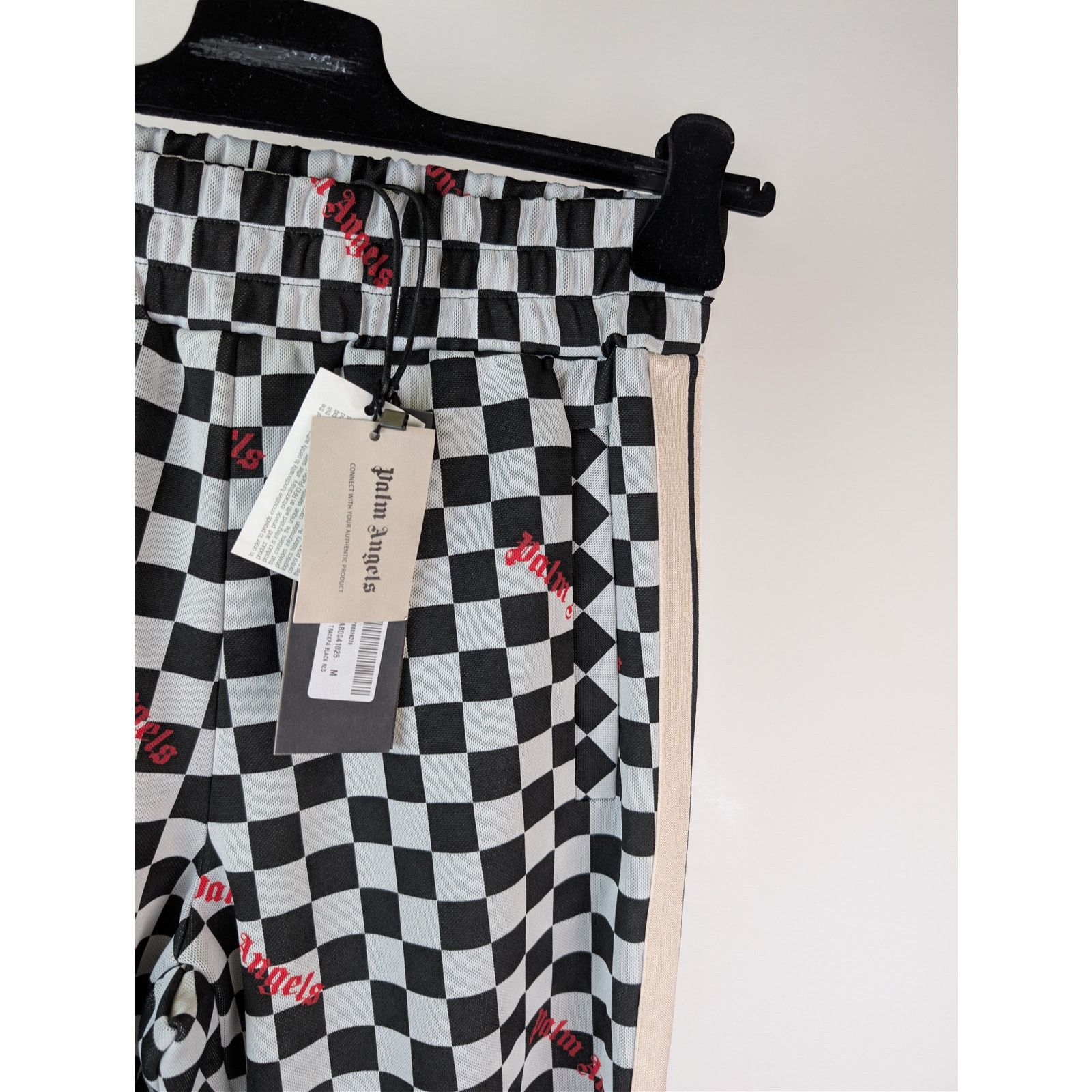 Palm Angels o1rshd1 Jacquard Damier Classic Track Pants in Black / Red Size US 32 / EU 48 - 5 Thumbnail