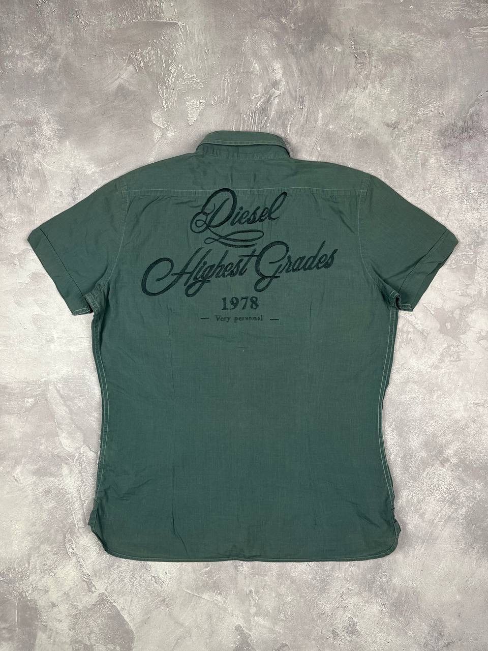 Diesel Diesel Men's Green Short Sleeve Button-Down Shirt Size L Size US L / EU 52-54 / 3 - 2 Thumbnail