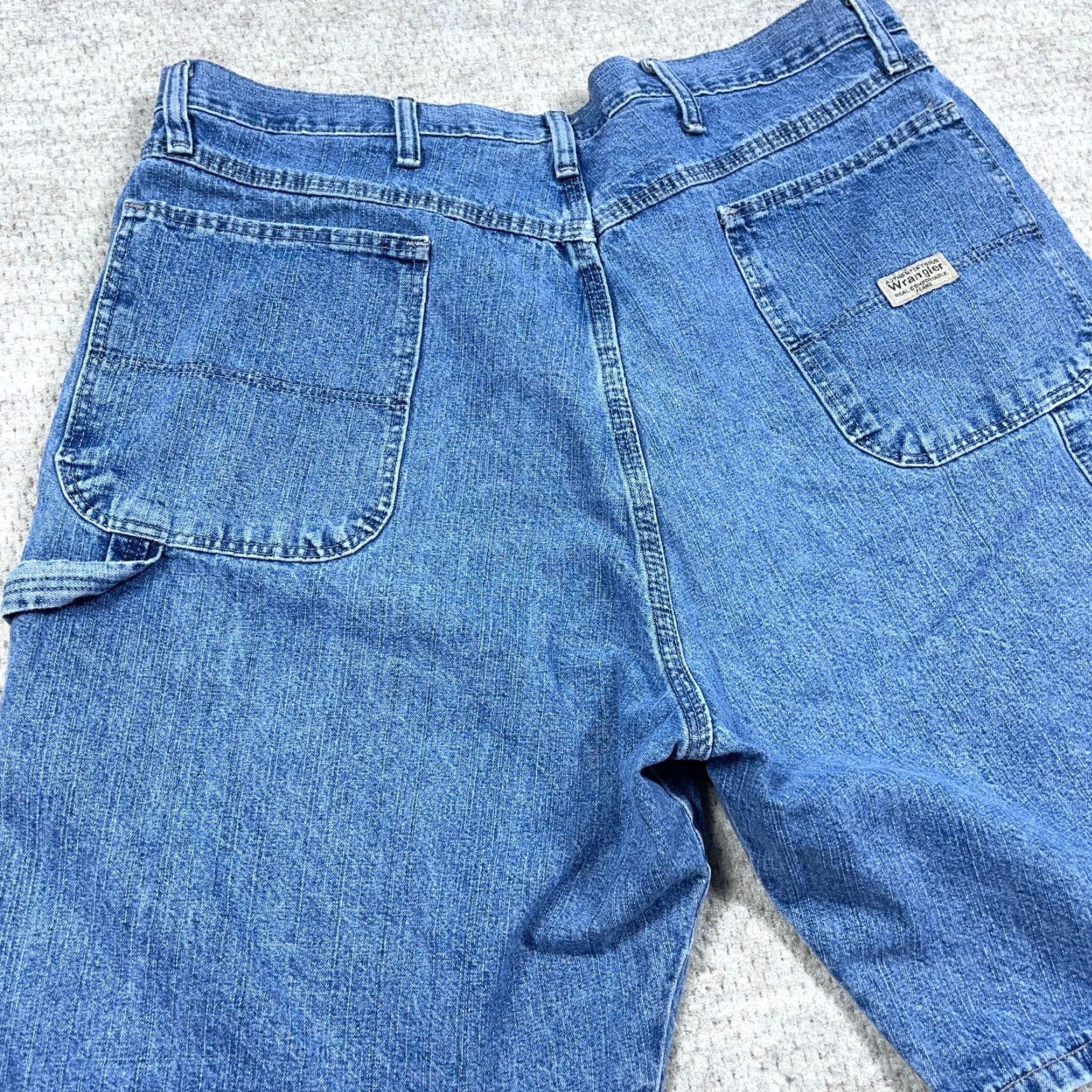 Wrangler VINTAGE Wrangler Shorts Men 38 Bermuda Denim 5-Pocket Relaxed Mid Rise Blue 90s Grunge Hip Hop Rockabilly Classic Workwear Casual Bagg y Jorts Size US 38 / EU 54 - 5 Thumbnail