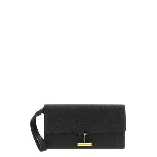 TOM FORD Black Hammered Leather Clutch Bag New