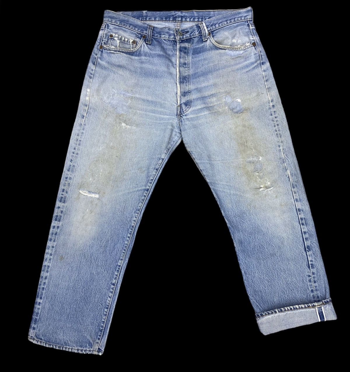 image of Levis x Levis Vintage Clothing Size 35 Vintage Levi's 501 Redline Distressed Condition in Blue