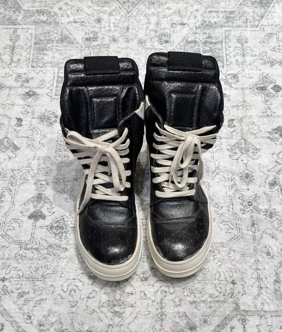 Rick Owens Rick Owens Geobasket classic cracked silver leather Size US 8 / EU 41 - 1 Thumbnail