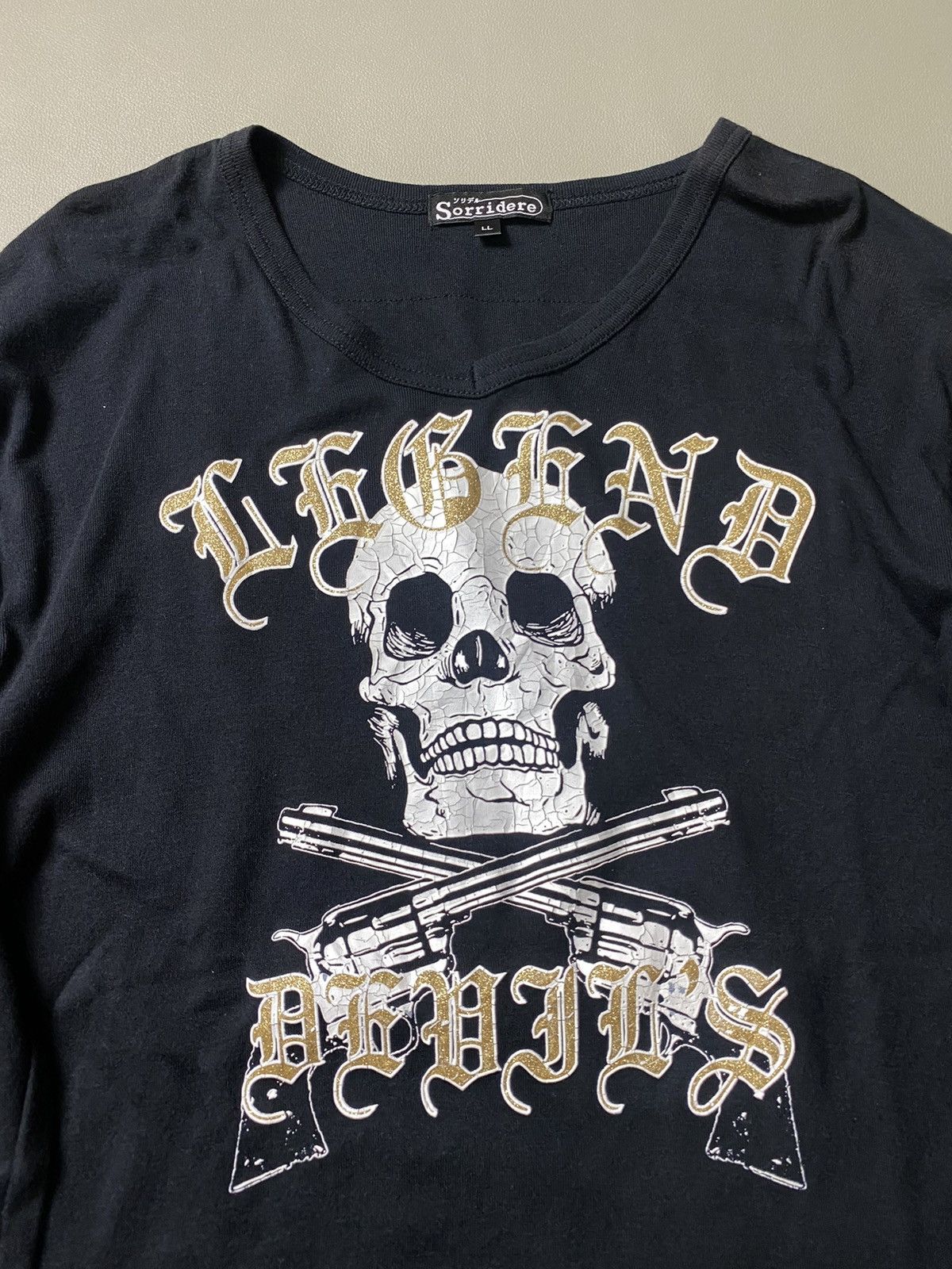 If Six Was Nine × Japanese Brand × Le Grande Bleu (L.G.B.) Sorridere Skull Gothic Punk Longsleeve Size US L / EU 52-54 / 3 - 4 Thumbnail