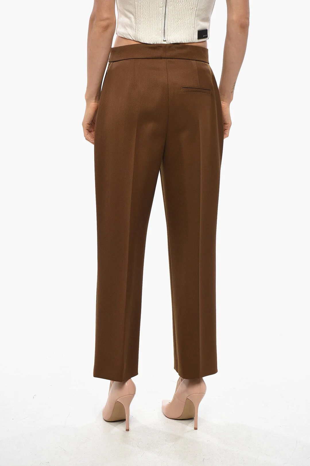 Tory Burch og1mm0426 Wool-Twill Chino Pant in Brown Size 28" / US 6 / IT 42 - 3 Thumbnail