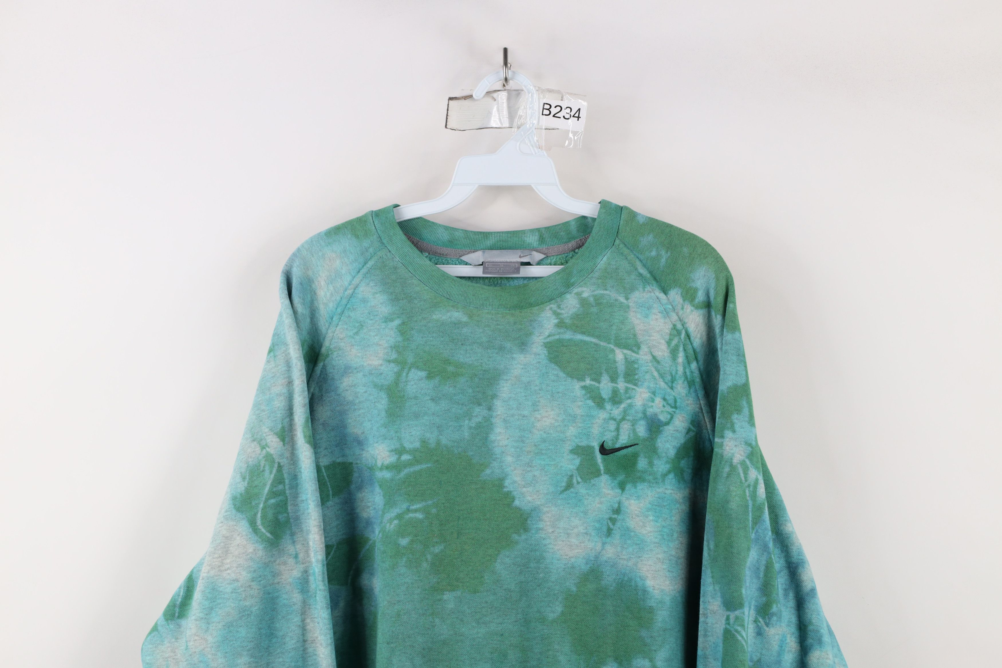 Nike × Vintage Vintage 90s Y2K Nike Swoosh Tie Dye Acid Wash Sweatshirt Size US XL / EU 56 / 4 - 2 Thumbnail