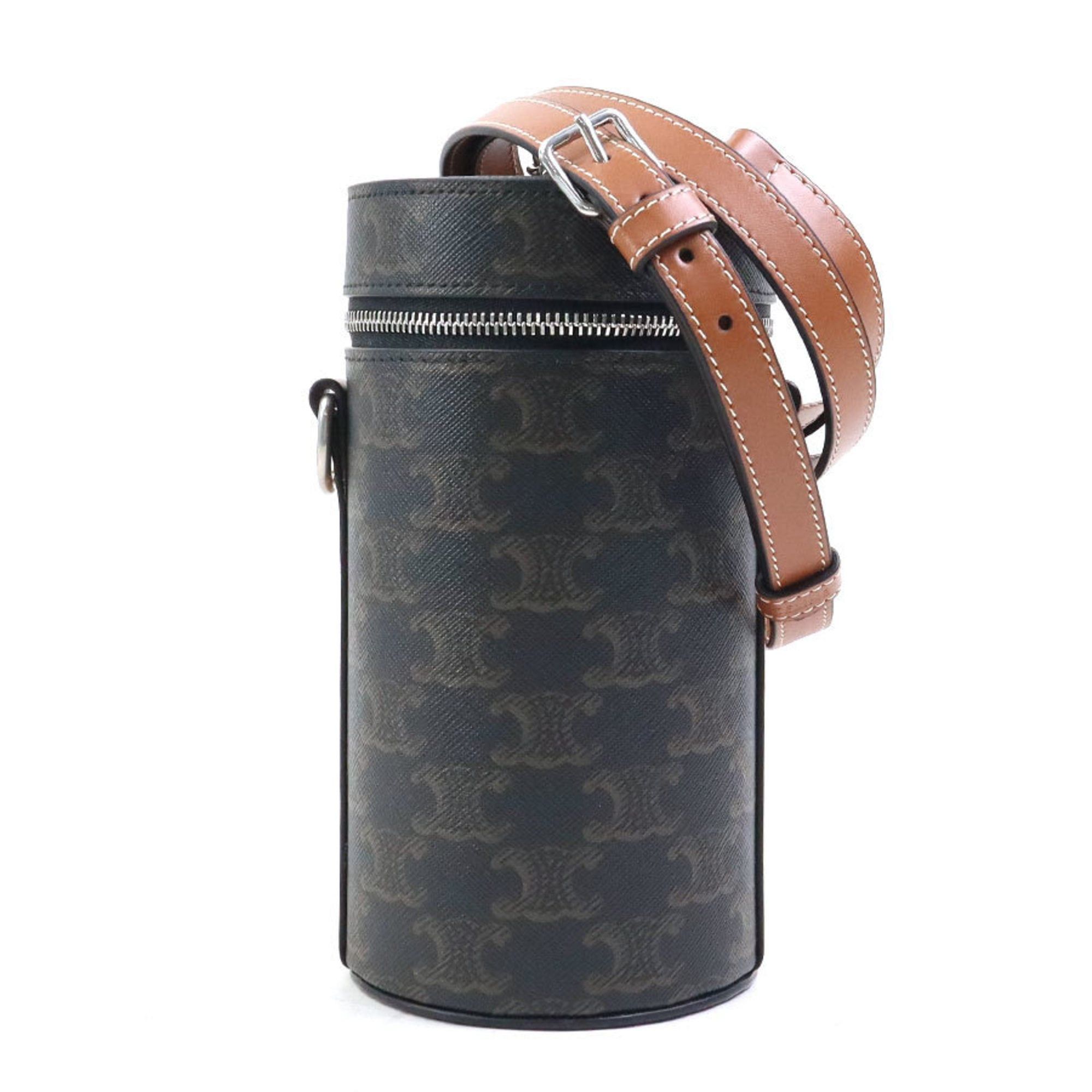 Celine Celine Triomphe Coated Canvas Shoulder Bag, Brown, Women's, Free Shipping, h31991a Size ONE SIZE - 1 Thumbnail