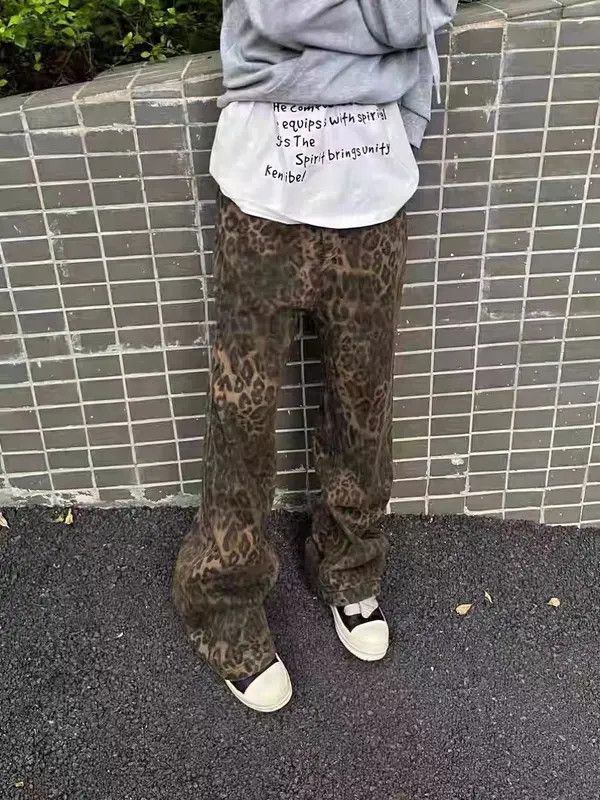 Vintage VIBE Everything Vintage Brown Leopard Bootcut Jeans Size US 34 / EU 50 - 4 Thumbnail