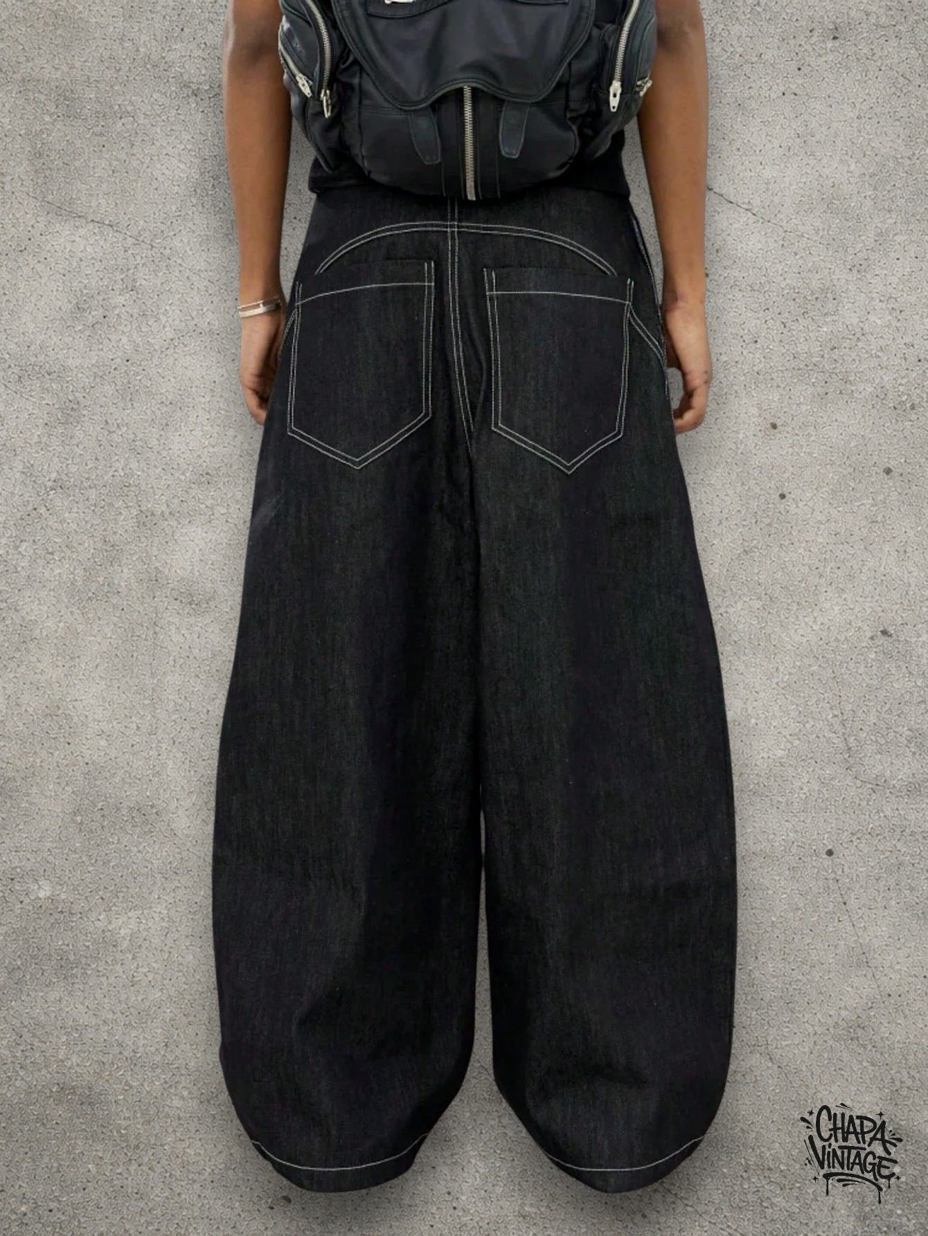Vintage Wide dark blue jeans Size US 32 / EU 48 - 3 Thumbnail