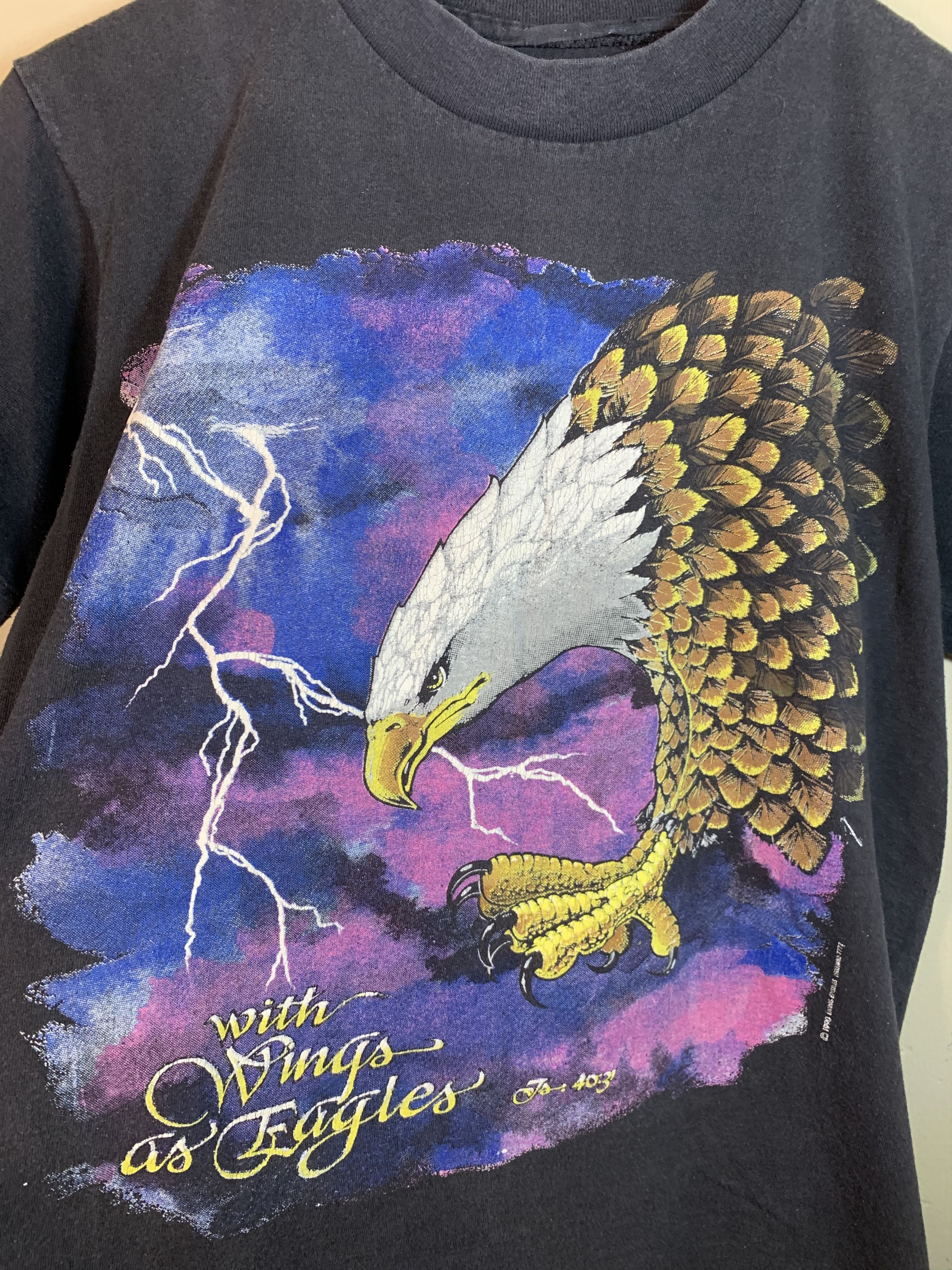 Vintage RARE Vintage 1990 Living Epistles Jesus Wings Eagles T-Shirt Size US S / EU 44-46 / 1 - 2 Thumbnail