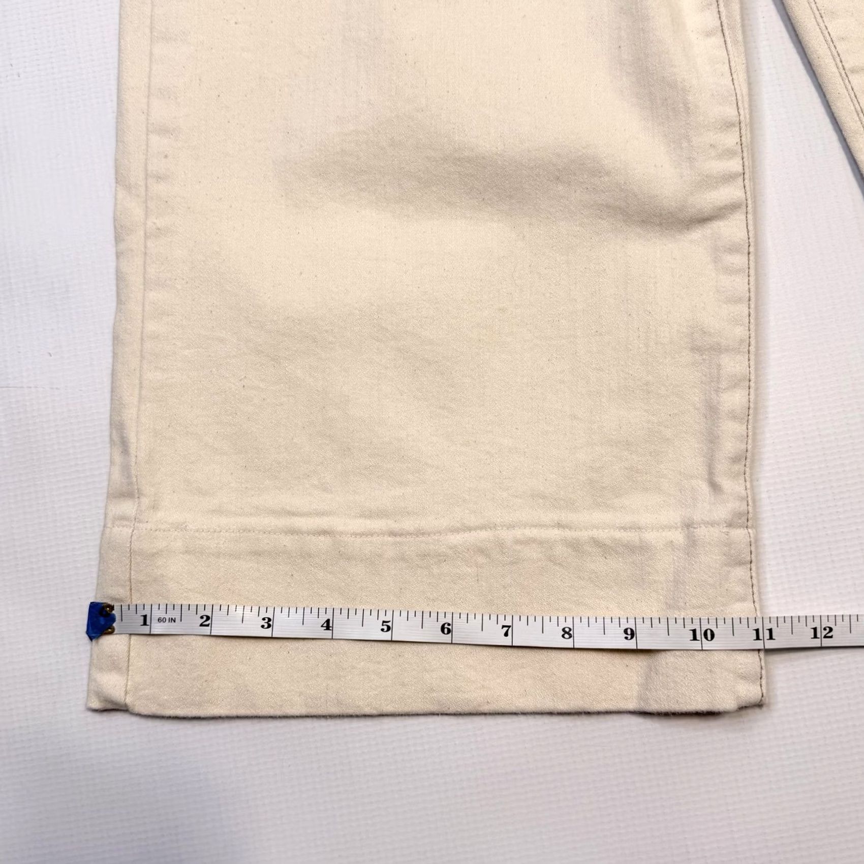 Vintage a.n.a Jeans Womens 10 White Light Wash Wide Leg Crop High Rise Stretch Denim Jeans Size 32" / US 10 / IT 46 - 3 Thumbnail