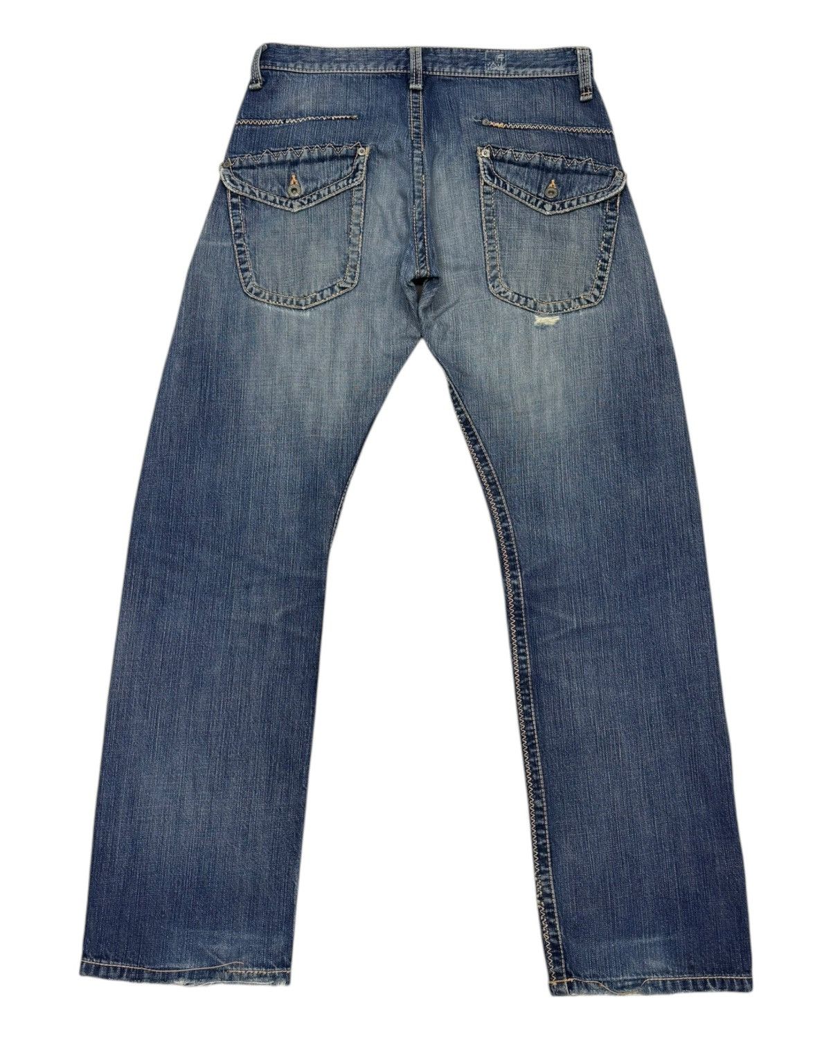 Japanese Brand × Yasuyuki Ishii × Yoshiyuki Konishi BAGGY JEANS KOBI ITAKURA STITCHING DENIM DISTRESS JEANS Size US 32 / EU 48 - 9 Thumbnail