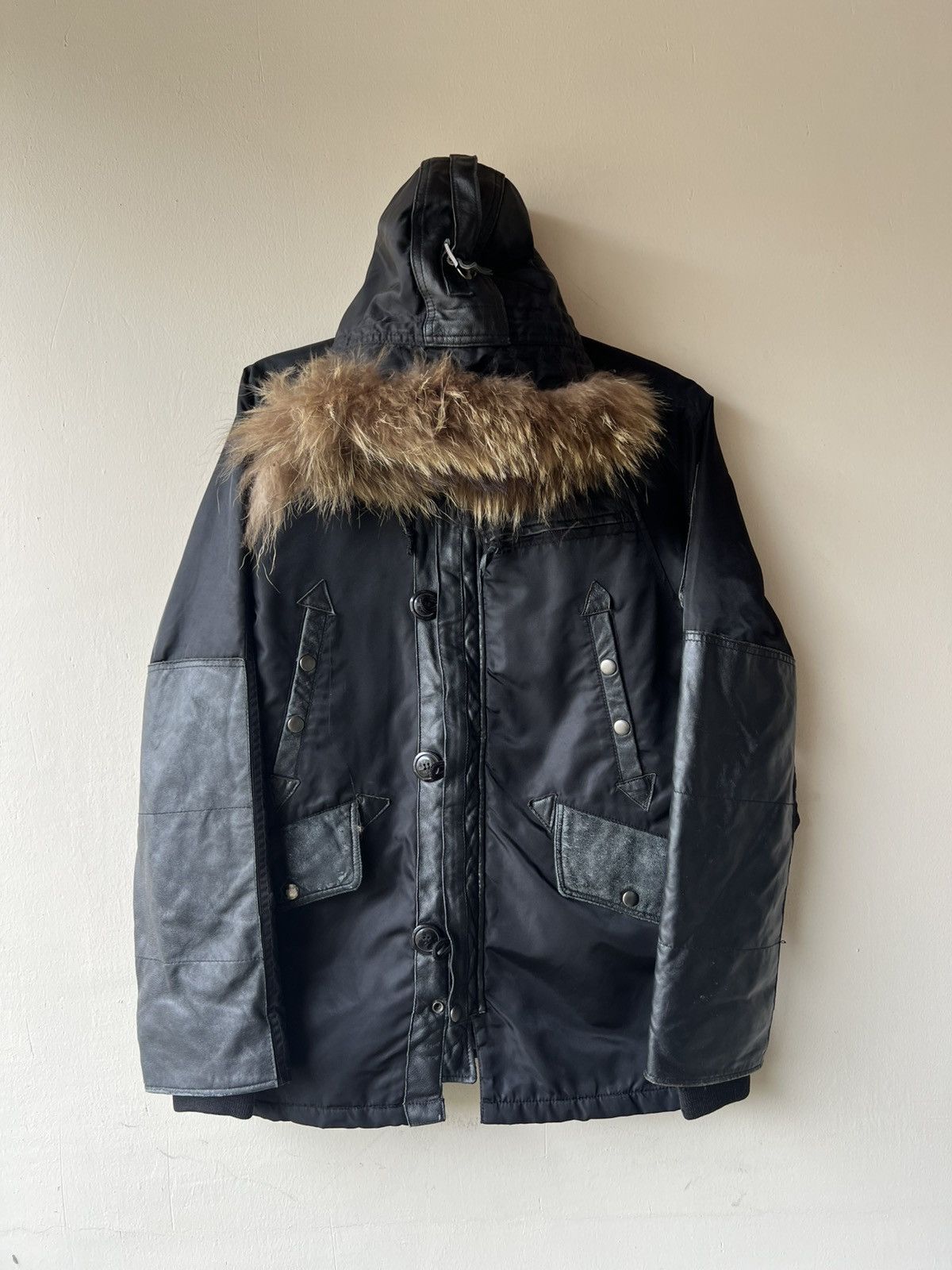 Le Grande Bleu (L.G.B.) HOUSTON N3B Style Racoon Fur Hybrid Lambhide Parka Jacket Size US M / EU 48-50 / 2 - 2 Thumbnail
