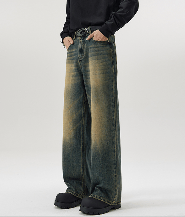 Japanese Brand × Jean Men's washed distressed loose straight jeans Size US 32 / EU 48 - 3 Thumbnail