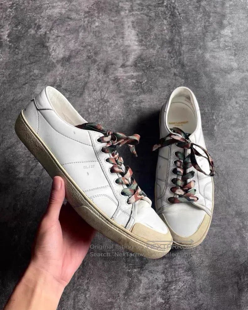 Saint Laurent Paris Saint Laurent Paris Distressed Studs Camouflage Shoelaces Size US 10 / EU 43 - 2 Thumbnail