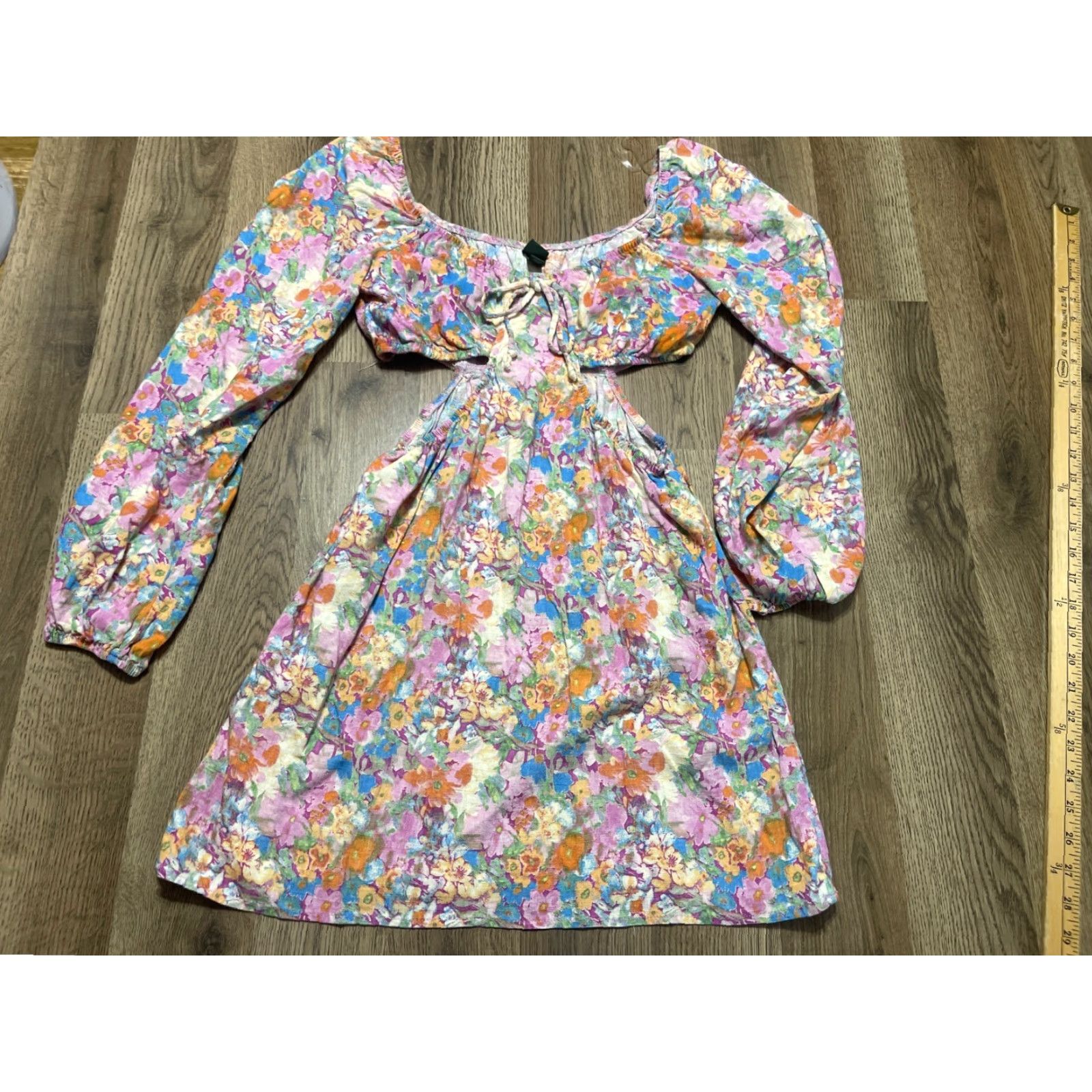 Vintage Wild Fable Dress Women's Size Small Long Sleeve Open Waist Floral Size S / US 4 / IT 40 - 2 Thumbnail