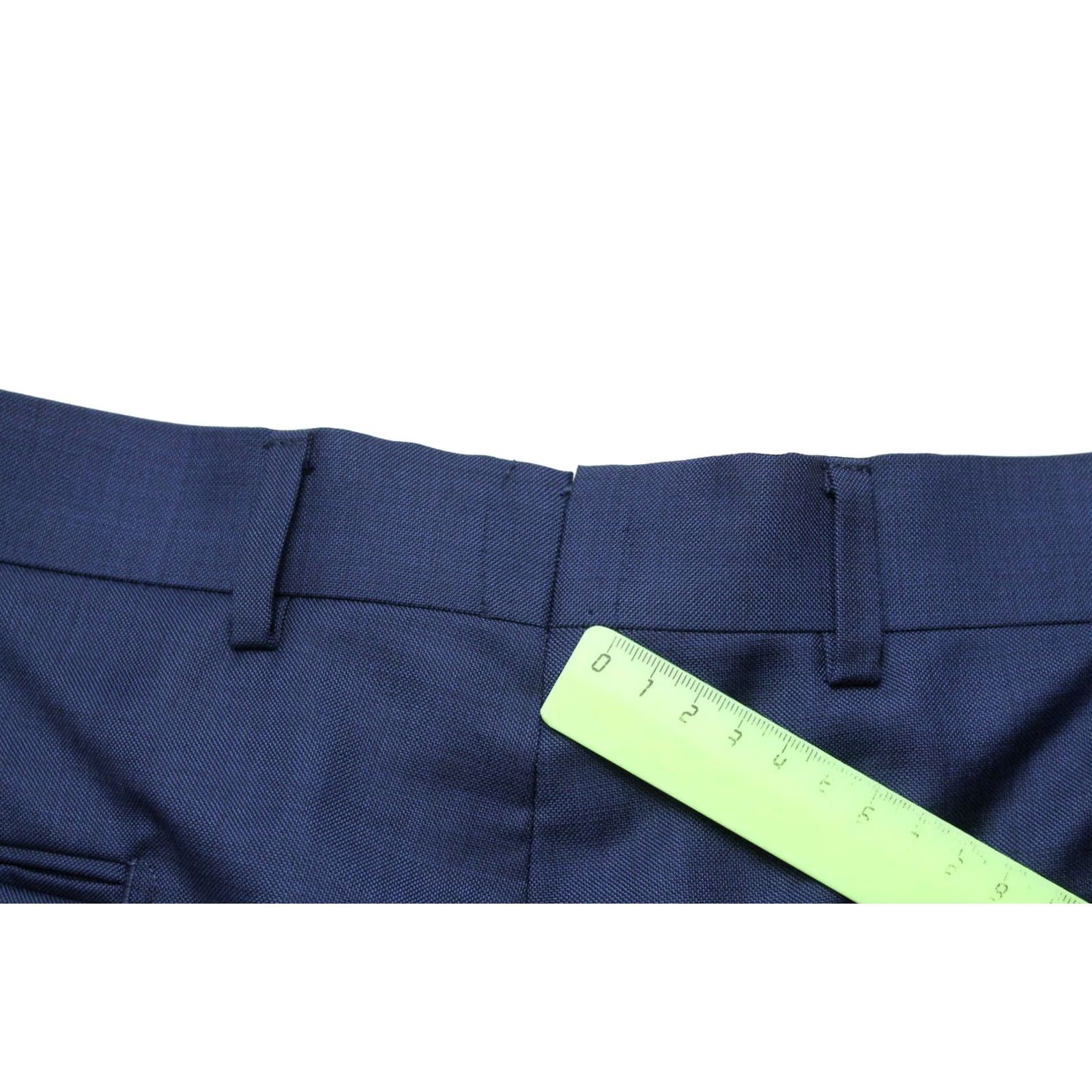 Suitsupply Suitsupply Brescia Trousers Men UK 34S Pure Wool Pleated Turn Up Patterned Zip Dress Pants Slim Blue Size US 34 / EU 50 - 8 Thumbnail