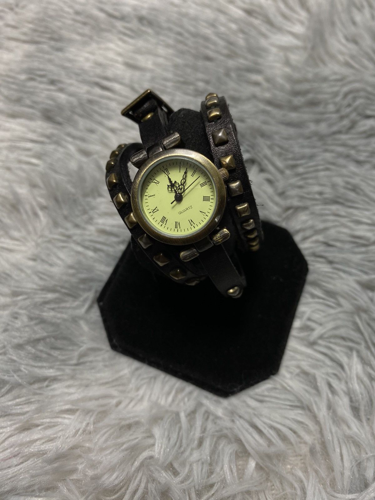 Japanese Brand × Vintage Vintage Studded Leather Strap Watch - Japanese Brand Size ONE SIZE - 1 Thumbnail