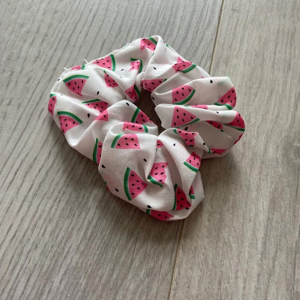 Designer Watermelon Dog Bandana with Matching Scrunchie Size ONE SIZE - 5 Thumbnail