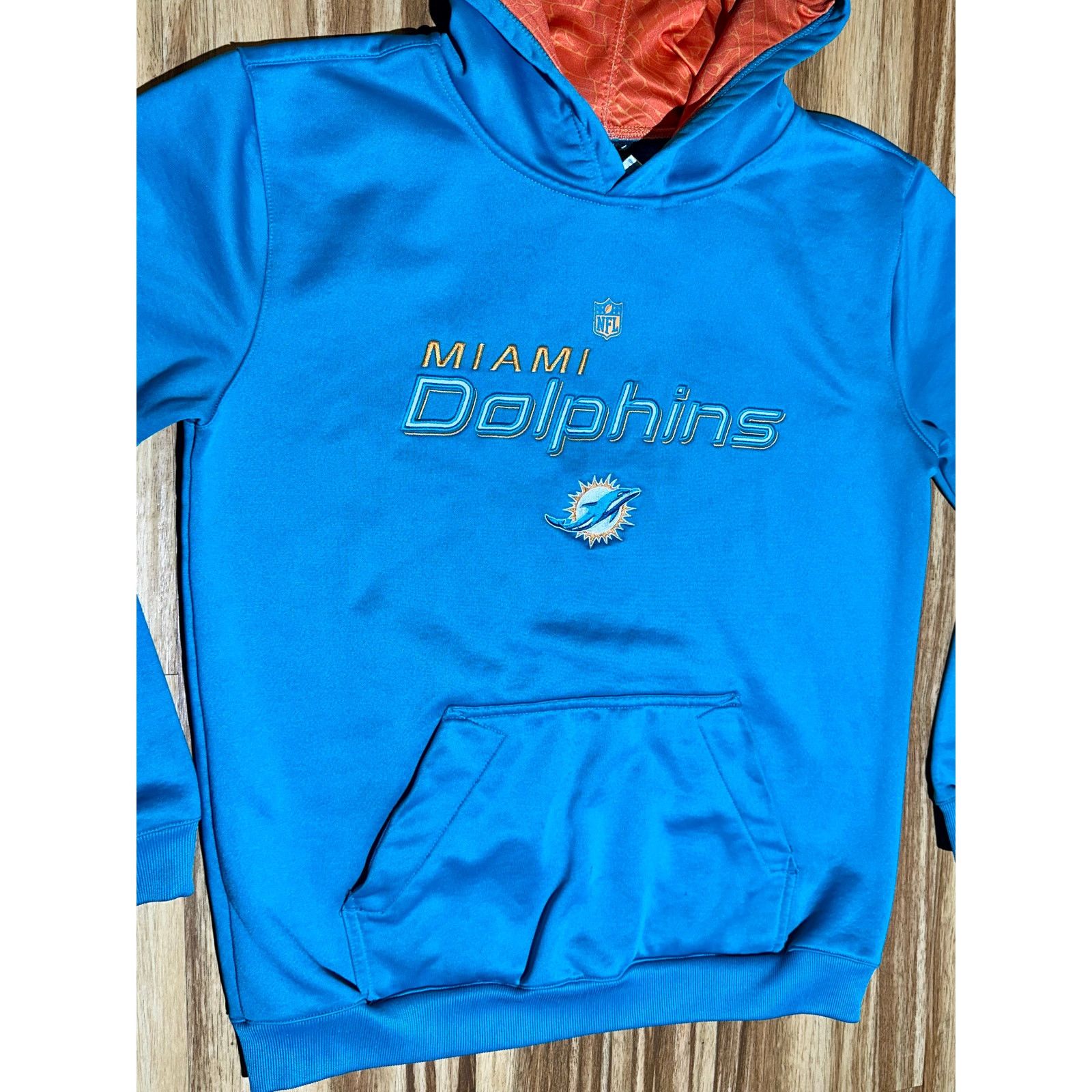 NFL Miami Dolphins Light Blue/ Orange Youth L Hoodie Size US L / EU 52-54 / 3 - 3 Thumbnail