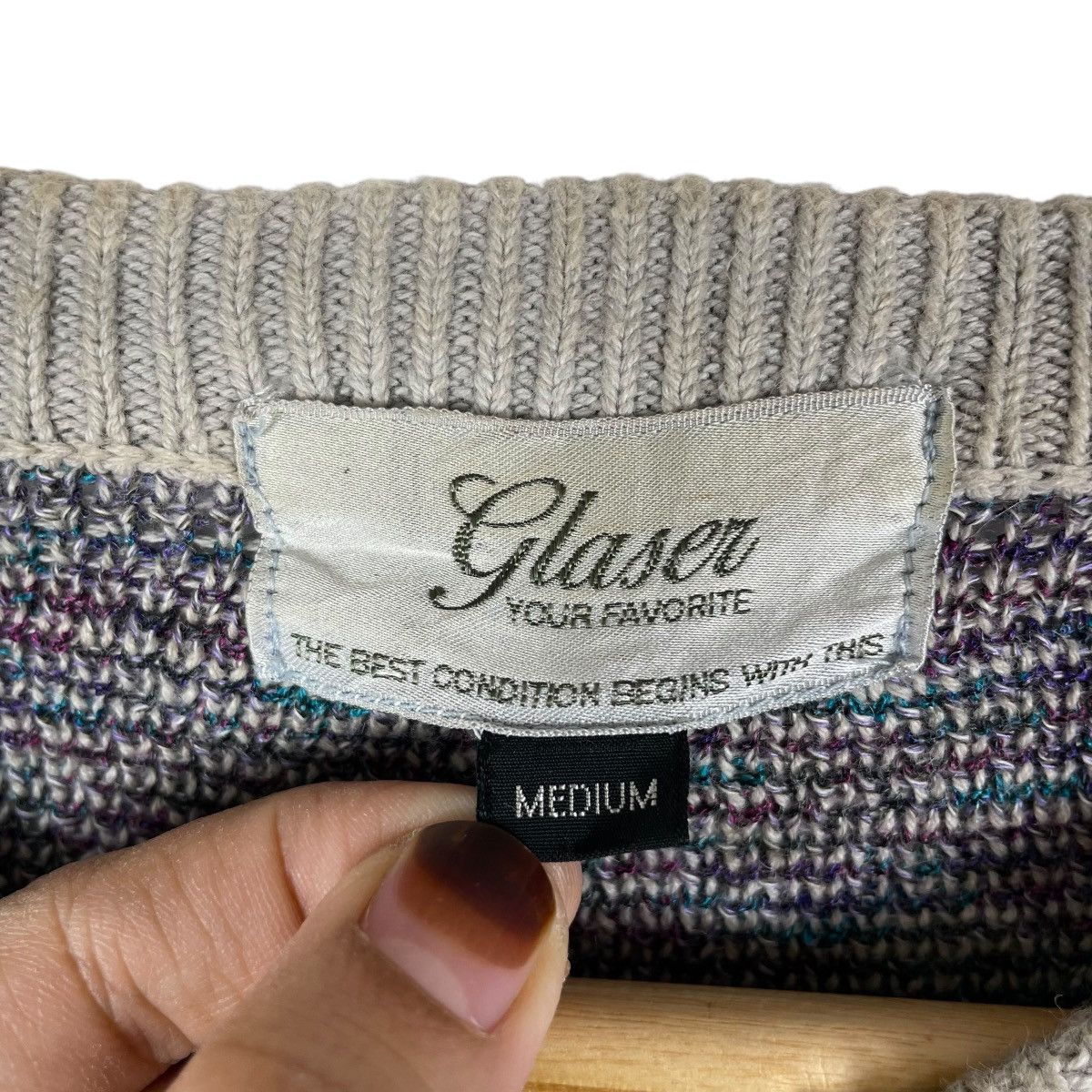 Japanese Brand Vintage Glaser Japan Patchwork Knitwear Sweater Size US M / EU 48-50 / 2 - 5 Thumbnail